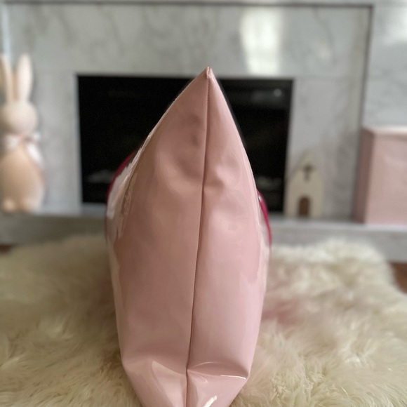 Two-Toned Pink Faux Leather 16 X 26 Throw Pillow - Picture 7 of 10